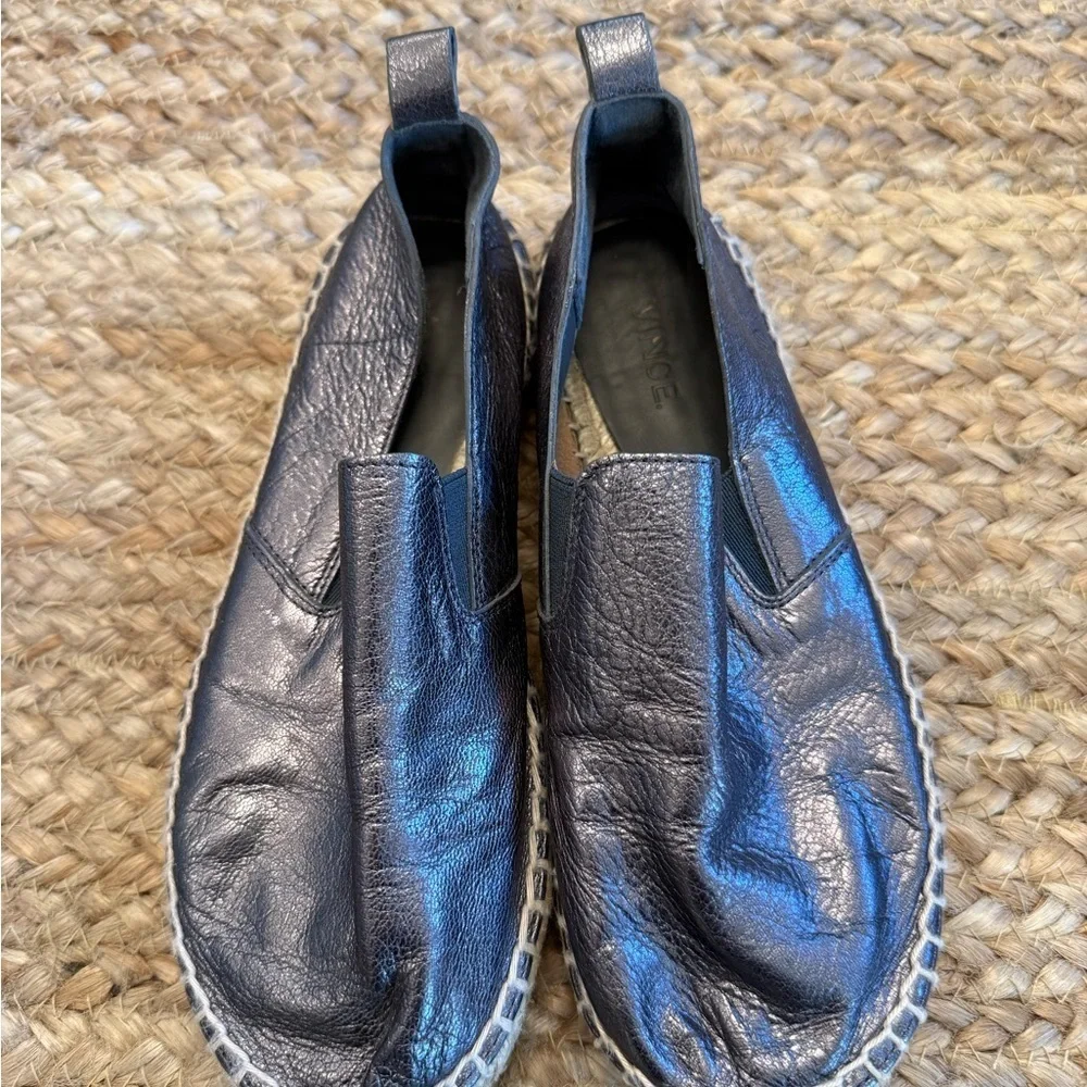 Vince Metallic Blue Espadrilles